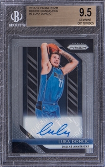 2018-19 Panini Prizm Rookie Signatures #3 Luka Doncic Signed Rookie Card - BGS GEM MINT 9.5/BGS 9 